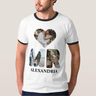 Camiseta Crie o seu próprio casal Sr. e Sra. Fotografia Mat