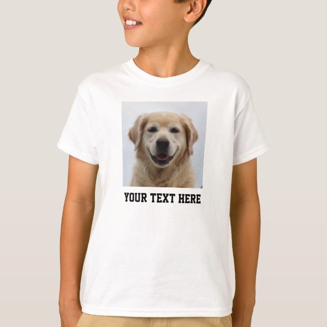 Camiseta Crie o seu próprio nome de fotografia do cão de es (Frente)
