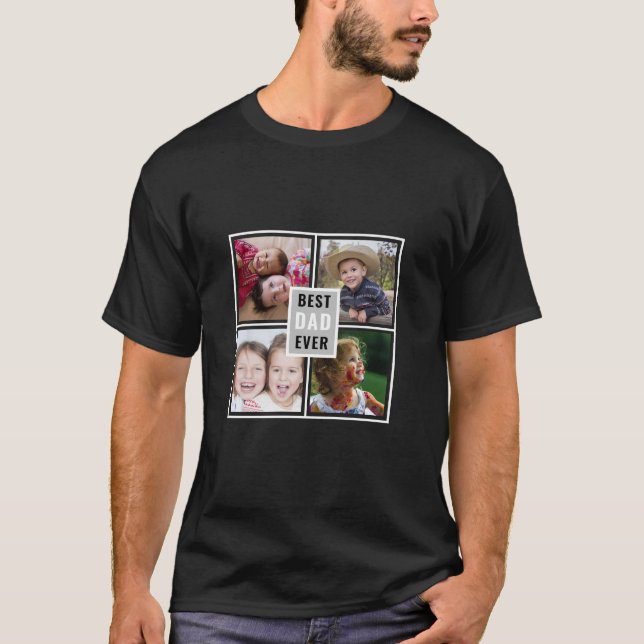 Camiseta Crie O Seu Próprio Pai De Colagem De Fotografias N (Frente)