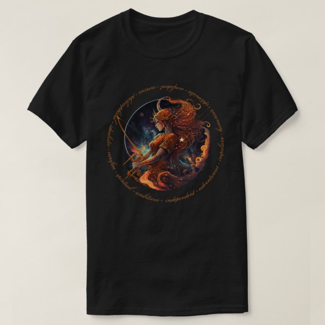 Camiseta Crie o seu próprio Sagitário Celestial Zodiac (Frente do Design)