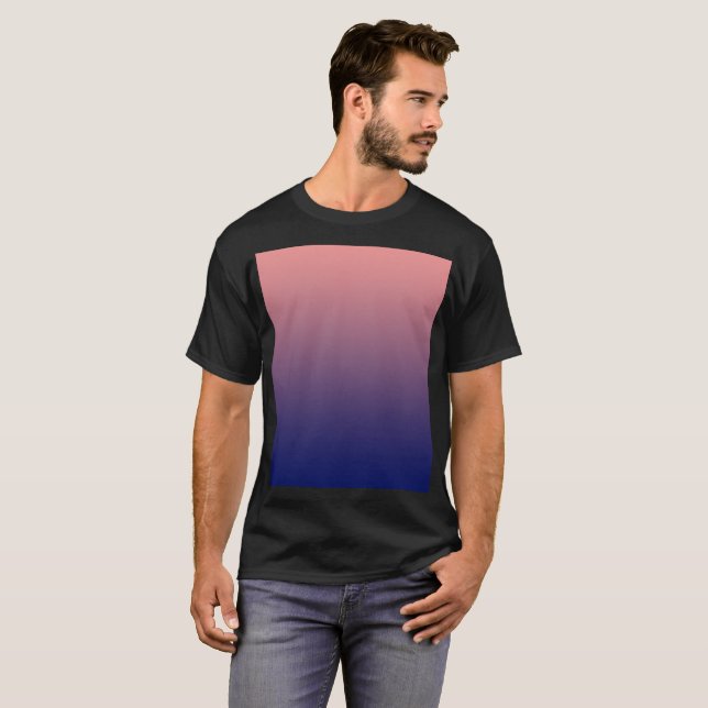 Camiseta Crie o seu| Salmões, de cor rosa a azul (Frente Completa)