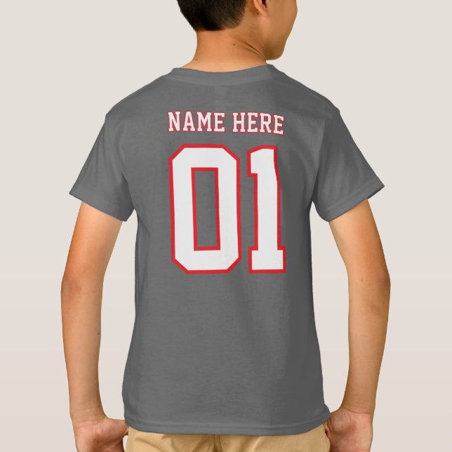 Camiseta CRIE-O-SEU time de meninos com número personalizad (Verso)