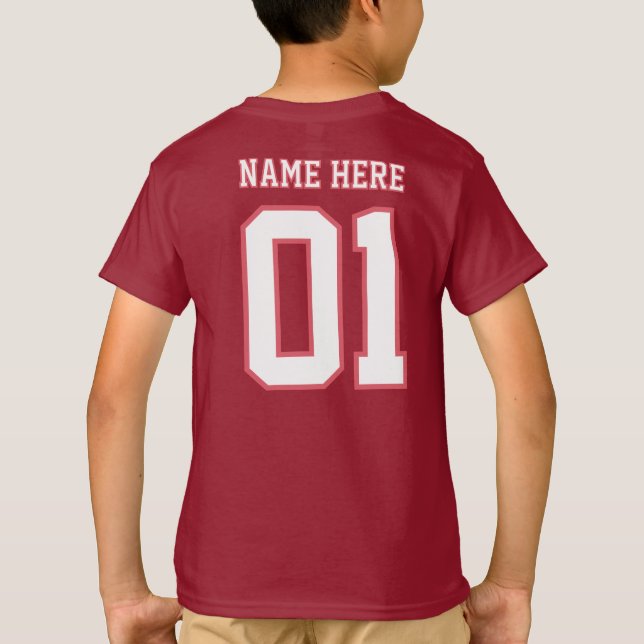 Camiseta CRIE-O-SEU time de meninos com número personalizad (Verso)