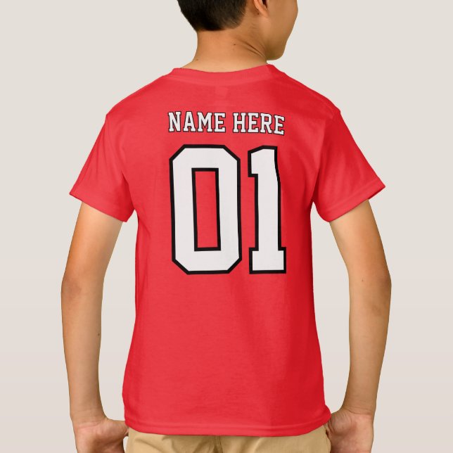 Camiseta CRIE-O-SEU time de meninos com número personalizad (Verso)
