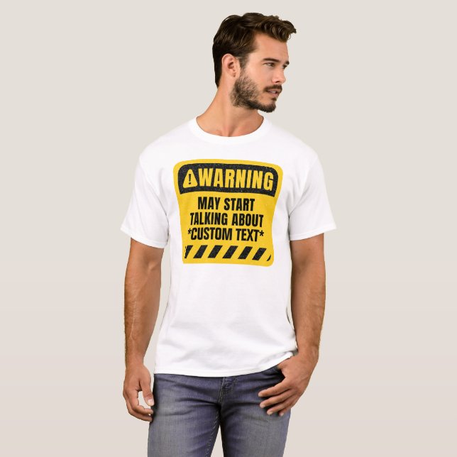 Camiseta Crie Seu Aviso Personalizado Pode Começar A Falar  (Frente Completa)