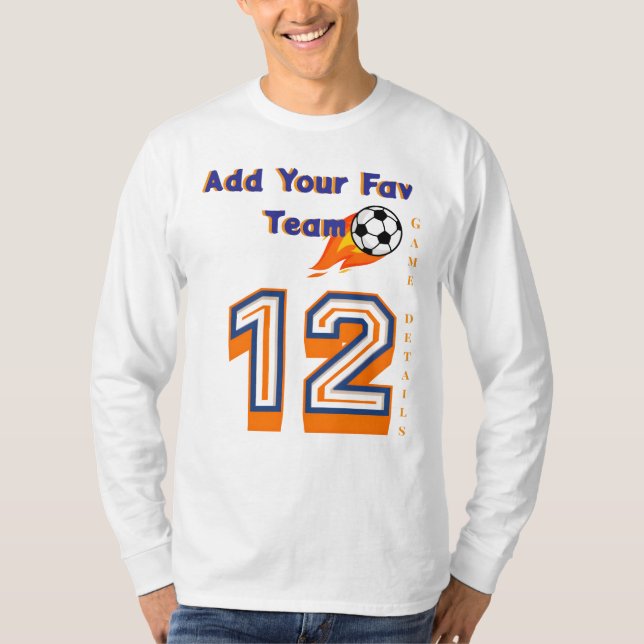Camiseta Crie seu nome de equipe favorito 12 Futebol (Frente)