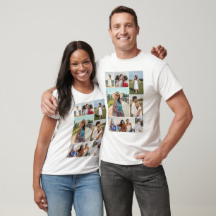 Camiseta Crie seu próprio 8 Fotocolagem Unisex