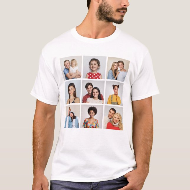 Camiseta Crie seu próprio 9 fotocolagem Unisex (Frente)