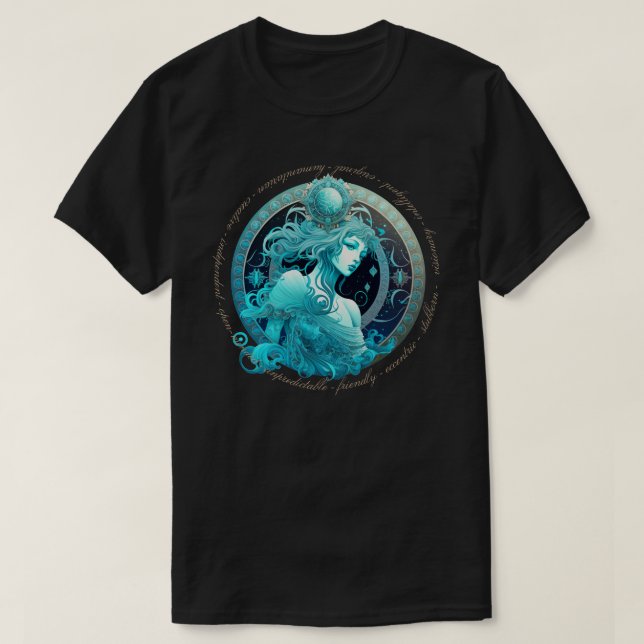 Camiseta Crie seu próprio Aquário Celestial Zodiac (Frente do Design)