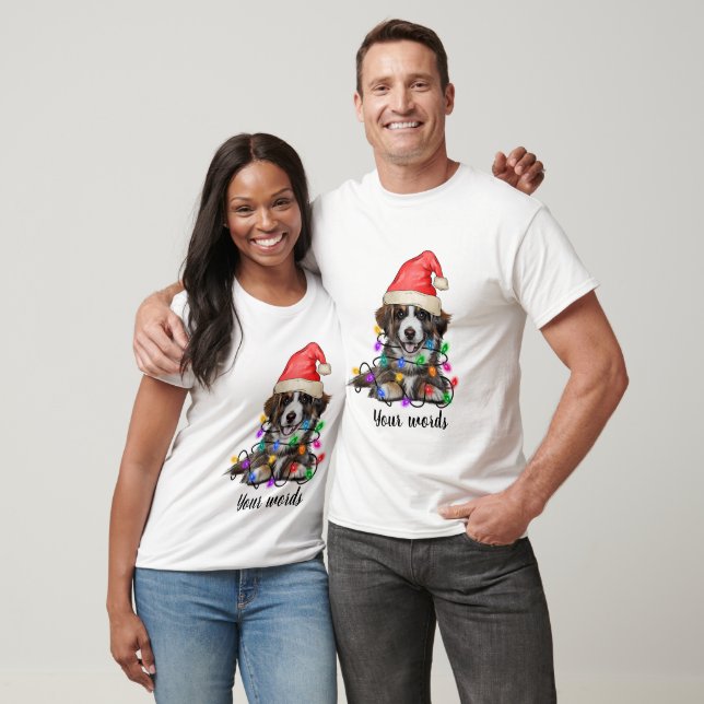 Camiseta Crie seu próprio cão pastor americano de Natal (Unissex)