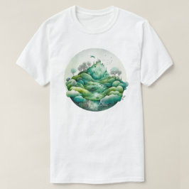 Camiseta Crie Seu Próprio Cenário Verde Montanhoso