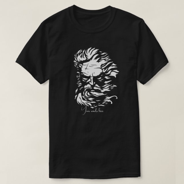 Camiseta Crie seu próprio chefe de Zeus (Frente do Design)