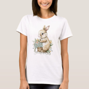 Camiseta Crie seu próprio coelho Primavera e flores selvage