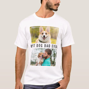 Camiseta Crie Seu Próprio Colagem de 2 Fotos Melhor Pai de