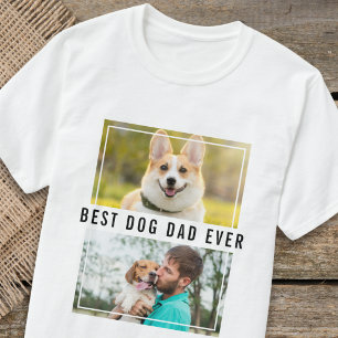 Camiseta Crie Seu Próprio Colagem de 2 Fotos Melhor Pai de