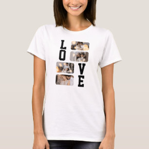 Camiseta Crie Seu Próprio Colagem de 4 Fotos