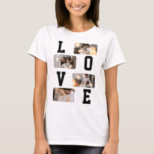 Camiseta Crie Seu Próprio Colagem de 4 Fotos
