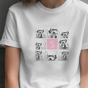 Camiseta Crie Seu Próprio Colagem de Instagram com Monogram