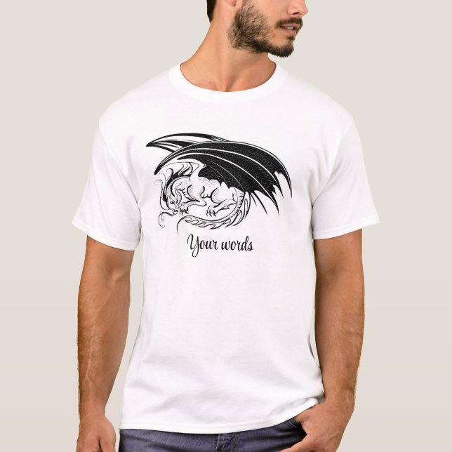 Camiseta Crie Seu Próprio Dragão Negro (Frente)
