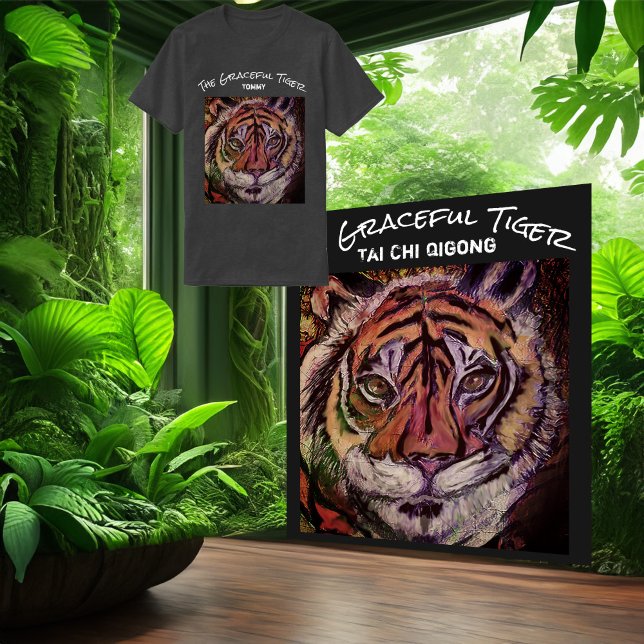 Camiseta Crie Seu Próprio Exercício De Tigre Gracioso Tai C (Criador carregado)