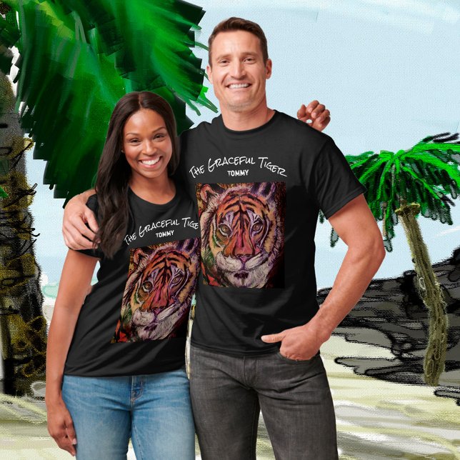 Camiseta Crie Seu Próprio Exercício De Tigre Gracioso Tai C (Criador carregado)