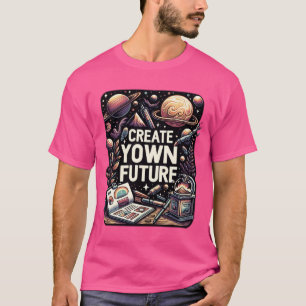Camiseta Crie seu próprio futuro - Tipografia Motivativa