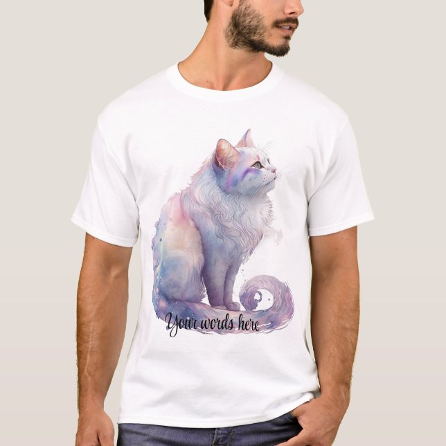 Camiseta Crie Seu Próprio Gato Branco Mágico (Frente)