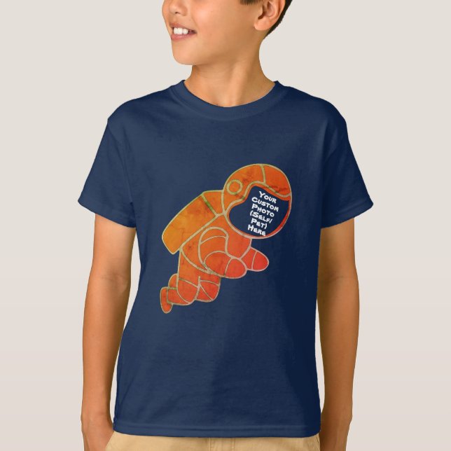 Camiseta Crie Seu Próprio Hipster, Criança Do Astronauta Pe (Frente)