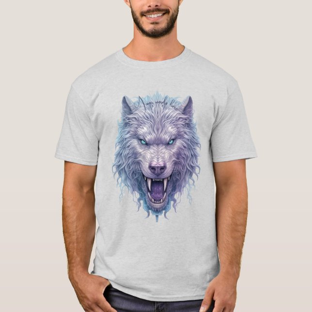 Camiseta Crie Seu Próprio Lobo Roubado Púrpura Sinistro (Frente)