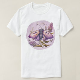 Camiseta Crie seu próprio Mariposa Roxa e Flores Silvestres