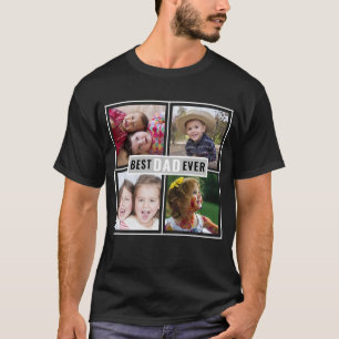 Camiseta Crie seu próprio melhor Pai em cada 4 colagem de