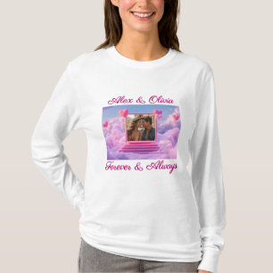Camiseta Crie seu próprio modelo de foto de coração românti