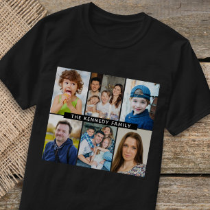 Camiseta Crie seu próprio nome 6 da família de colagem de f