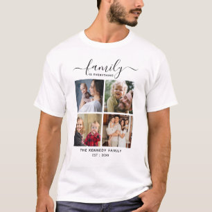 Camiseta Crie seu próprio nome de família 4 Colagem de foto