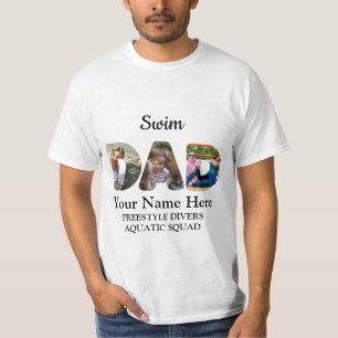 Camiseta Crie seu próprio Pai esportivo foto colagem Nataçã