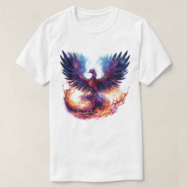 Camiseta Crie Seu Próprio Pássaro de Fogo Mitológico Fênix (Frente do Design)