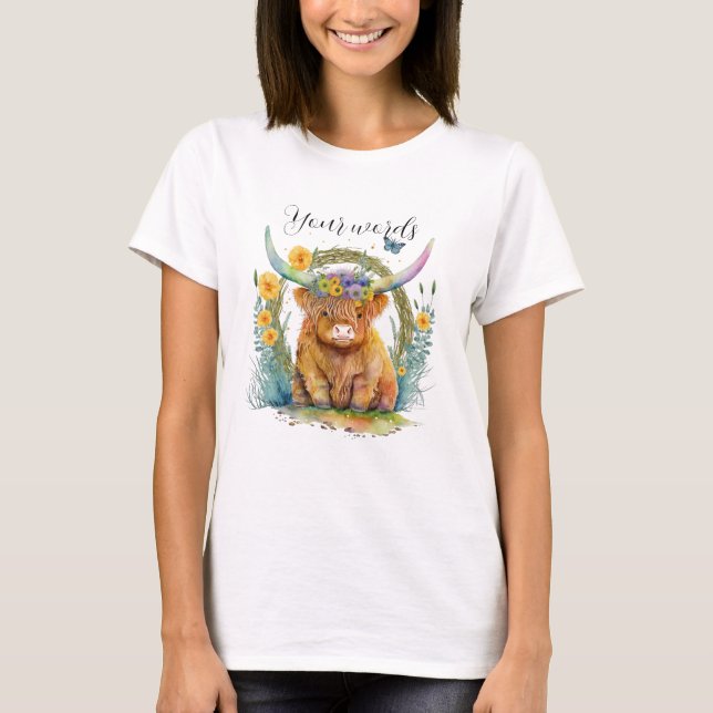 Camiseta Crie seu próprio Primavera no Highland Bull & Wild (Frente)