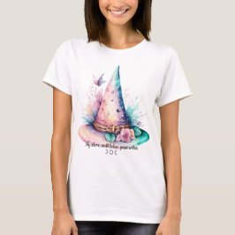 Camiseta Crie seu próprio Primavera Rainbow Witch Hat Flora