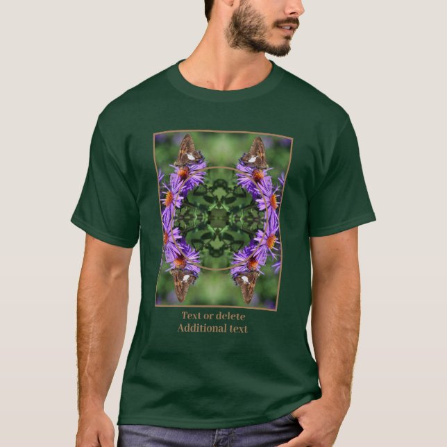 Camiseta Crie seu próprio quadro de flores do Aster Butterf (Frente)