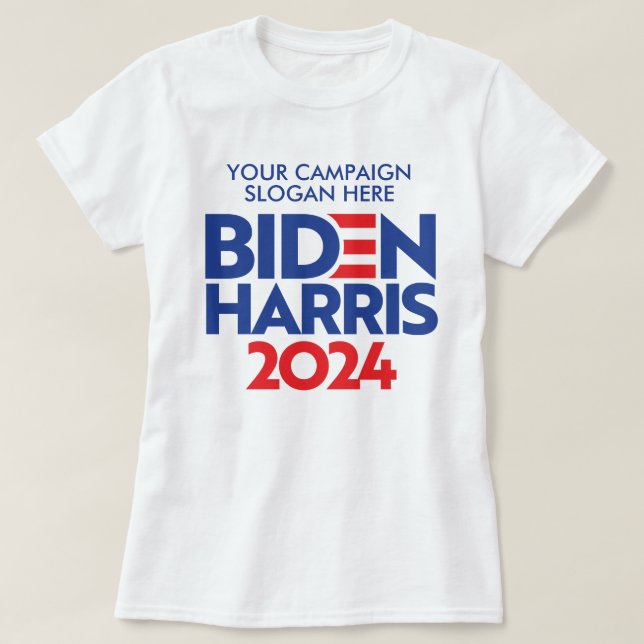Camiseta Crie seu próprio Slogan da campanha Biden Harris 2 (Frente do Design)