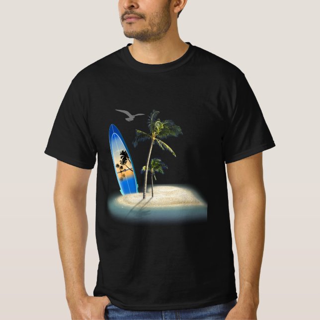 Camiseta Crie seu próprio surfe na praia (Frente)