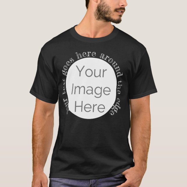 Camiseta Crie seu próprio texto fotográfico, imagem persona (Frente)