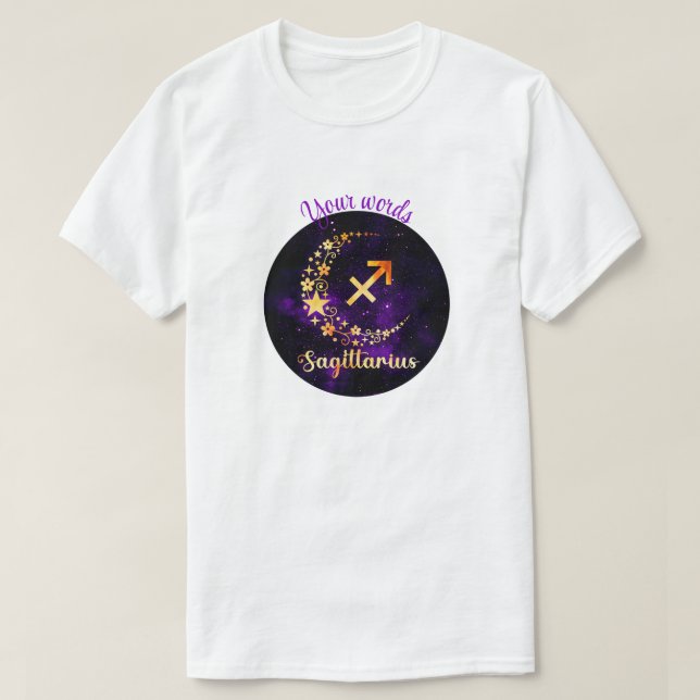 Camiseta Crie Seu Sagitário Celestial Roxo (Frente do Design)