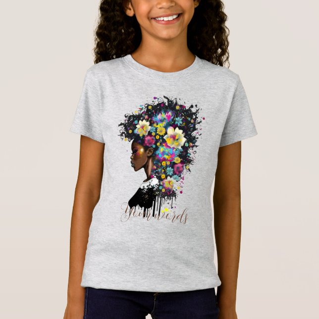 Camiseta Crie Sua Bela Flores Negra (Frente)
