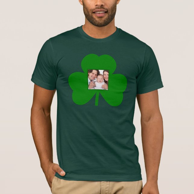 Camiseta Crie sua foto do Shamrock do Dia de São Patrício (Frente)