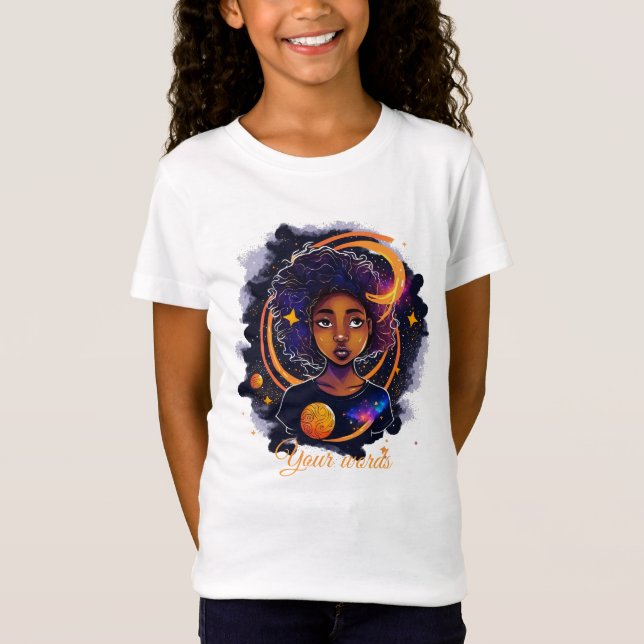 Camiseta Crie sua garota negra celestial (Frente)