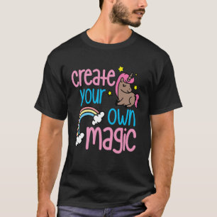 Camiseta Crie Sua Menina Mágica Bi Racial Mista Única