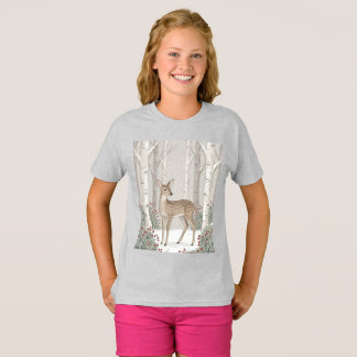 Camiseta Crie Sua Própria Arte de Cervo de Inverno em Tela