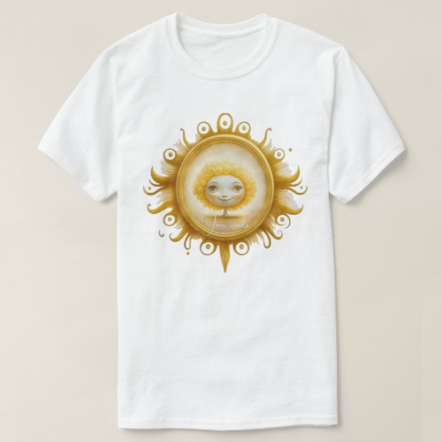 Camiseta Crie sua própria árvore de sol cômoda (Frente do Design)