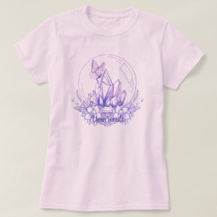 Camiseta Crie Sua Própria Bola de Cristal Roxa & Flores